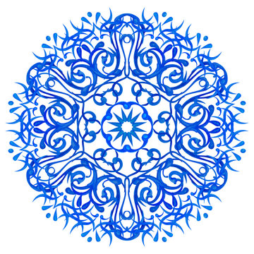 Watercolor Blue Mandala