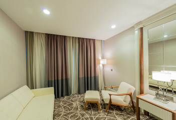 Hotel room with modern interior