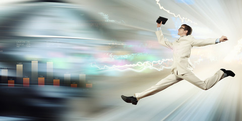 Full speed businessman