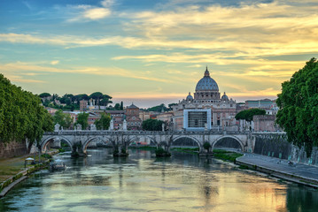 Fototapeta na wymiar Sunset at Rome - Italy