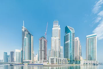 Foto op Plexiglas Dubai - 9 augustus 2014: Dubai Marina district op 9 augustus in de VAE © Elnur