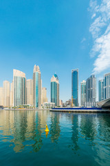 Obraz na płótnie Canvas Dubai - AUGUST 9, 2014: Dubai Marina district on August 9 in UAE