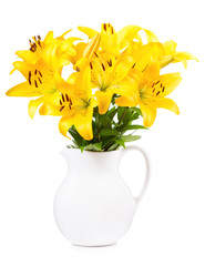 bouquet of yellow lilies