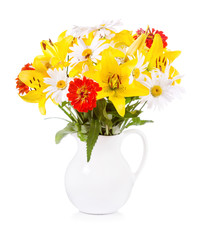 Fototapeta na wymiar bouquet of various flowers in a jar