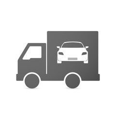 Isolated delivery truck icon with a car