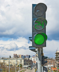 traffic light on the street background