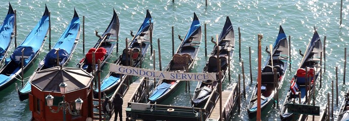 gondola service in Saint Mark square in Venice