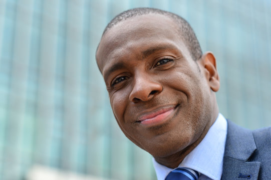 Close up of handsome businessman
