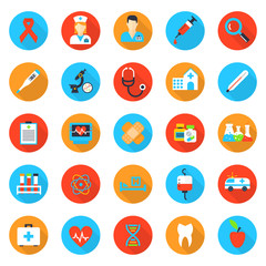 Medicine and health care flat icons