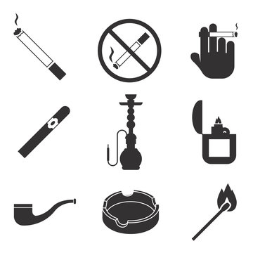 Vector smoking icons set
