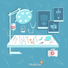 Medical: operating, stethoscope, surgery, treatment, surgery
