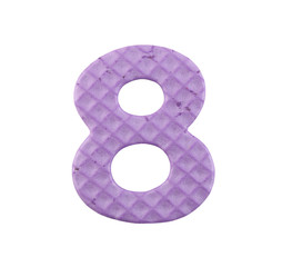 colorful numbers eight isolated on white.