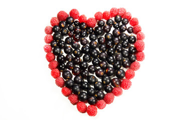 berries in the shape of heart