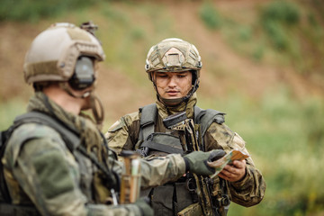 rangers on the Outdoor of looking at the map