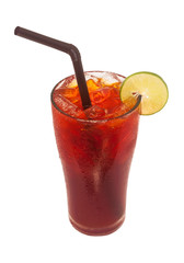 Ice lemon tea, Isolated, clipping path