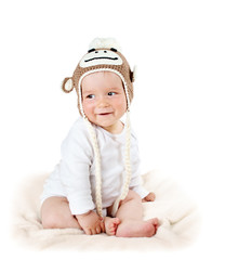 Baby in monkey hat