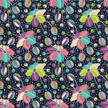 Fototapeta Seamless floral pattern