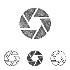 Shutter icon design set - sketch line art