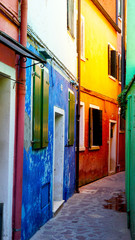 Fototapeta na wymiar Burano colorful house building