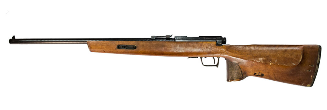 Old German carabin Mauser 98-K separated on white background