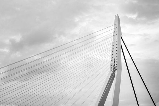 Fototapeta Close up of Erasmus Bridge in Rotterdam