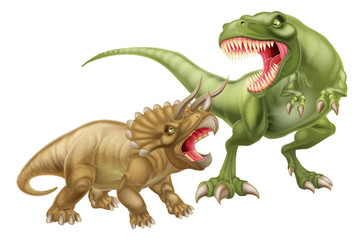 T Rex Versus Triceratops © Christos Georghiou