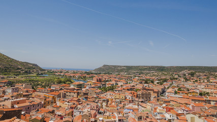 Bosa, Bosa Marina, Stadt, Mittelmeer, Badeort, Küstenortschaft, historische Häuser, Sommer,...
