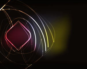 Glowing elements in dark space