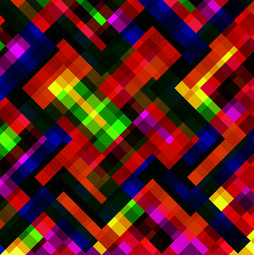 Colorful geometric abstract background with squares. Vector © vladystock