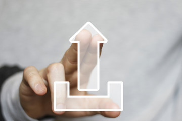 Business button web upload connection icon online