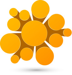 Bubble orange infographics design.