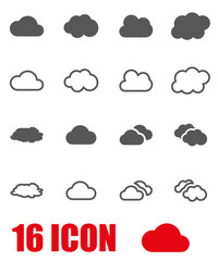 Vector grey cloud icon set