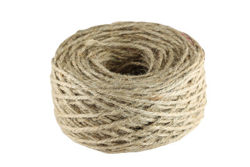Obraz premium twine hemp rope isolated on white.