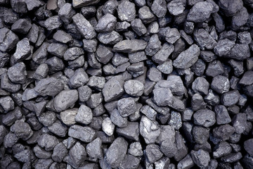 black rocks of textured coal