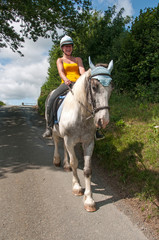 Riding down a steep hill