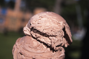 Brown chocolate icecream
