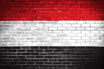 Fototapeta na wymiar yemen flag,wall texture background