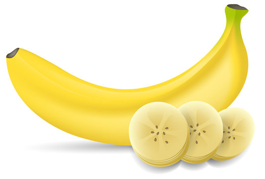 Banane Schale gelb Vektor isoliert 