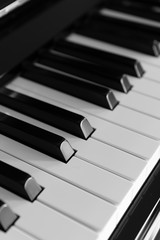 Piano Keys in Black and White