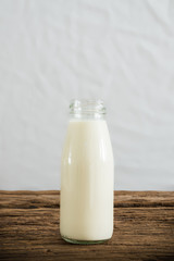 fresh milk in glass bottle