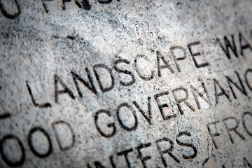 The Word "Landscape" on Granite