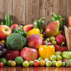 Nutritious fruit and vegetables organic for healthy