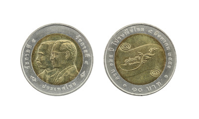 Ten Baht Thailand coins limited edition.