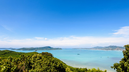 View blue sky over the Andaman Sea in Phuket, Thailand