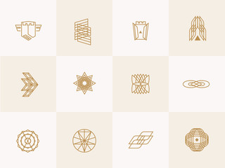 Geometric trendy hipster Icons 