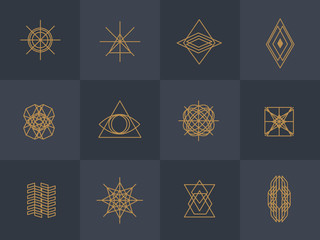 Geometric trendy hipster Icons 