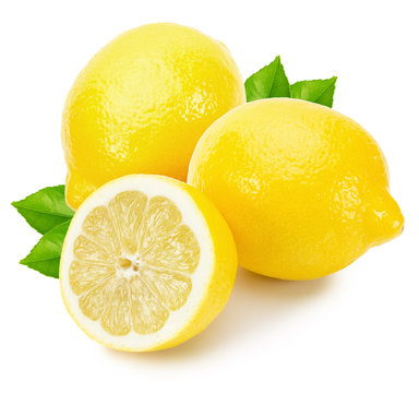 tasty lemons isolated on the white background