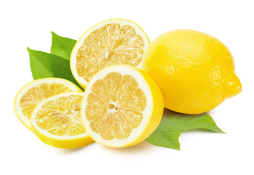 tasty lemons isolated on the white background