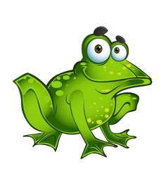 vector happy green frog