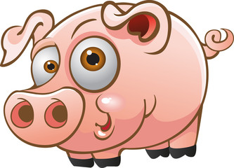 vector young pig